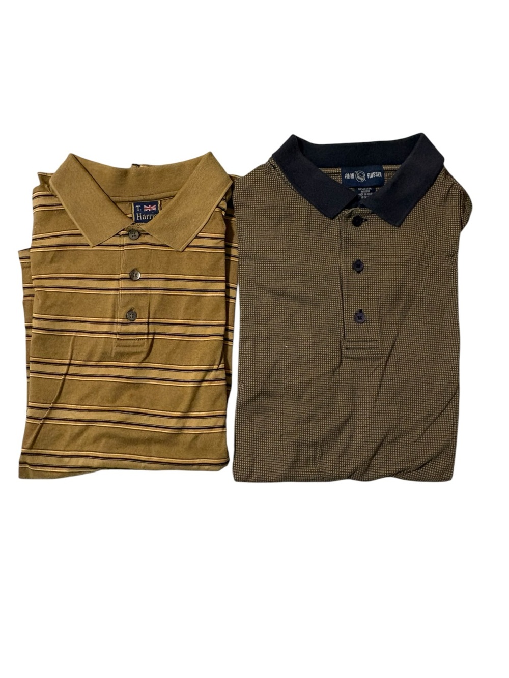 Vintage Men’s Polo Shirt Bundle Size M T. Harris & Alan Flusser Earth Tones